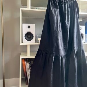 US Size 10 ✨MONICA NERA Cotton Black Gathered Tiered Maxi Skirt